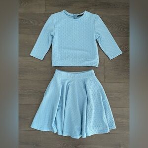 Light Blue Textured Top and Skirt Set Lichi small S matching top skirt